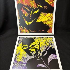Batman Villains Catwoman & Scarecrow Pop Art Splatter Original Abstract Prints